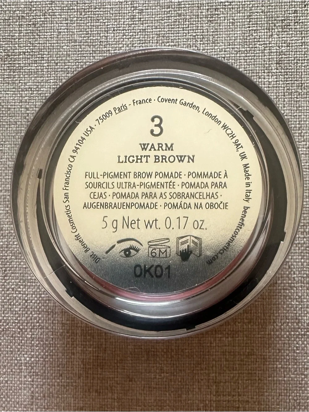 Benefit POWMADE Brow Pomade - Shade 3 Warm Light Brown